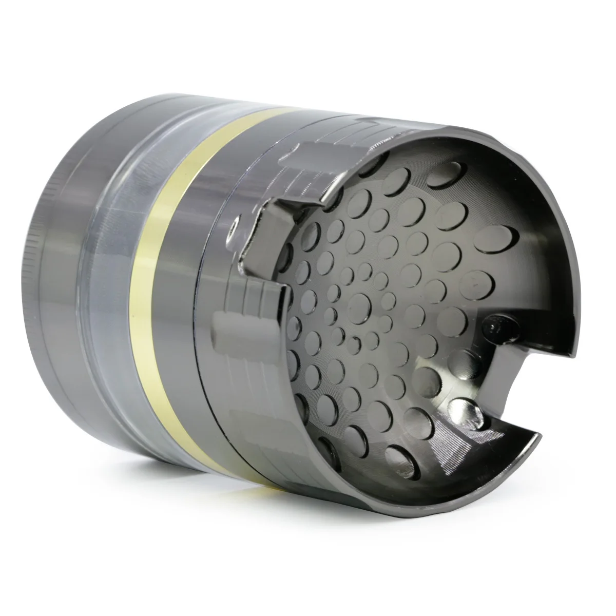 

63MM Large Grinder Four-layer Zinc Alloy Groove Bracket Concave Design Transparent Window Color Matching Smoke Grinder