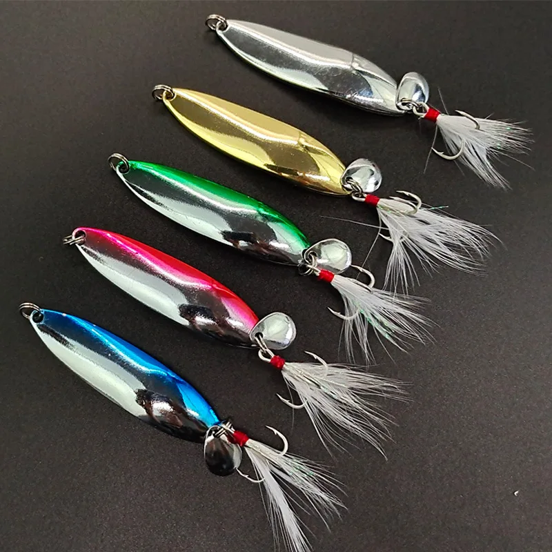 News Pink Blue Fishing Lure Metal Jig Fishing Spinner Spoon Bait Winter Sea Ice Fishing Hard Lure Tackle Squid Artificial Bait
