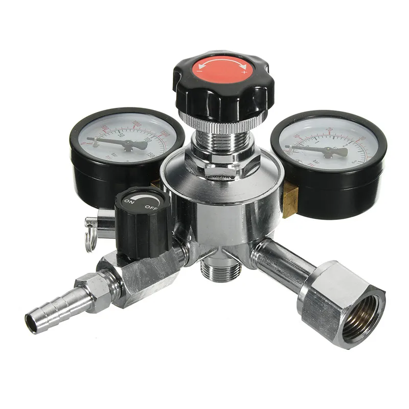 

CO2 Regulator CO2 Pressure Reducer Beer Brewing Kegerator Dual Gauge Valve 5/16" For Homebrew or Beer Bar