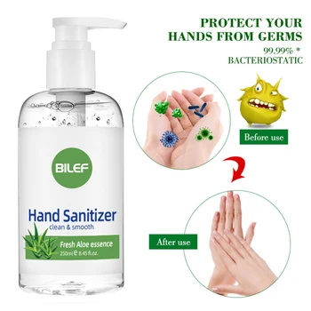 

250 ml Antibacterial Moisturizing Hand Sanitizer Disposable No Clean Alcohol Hand Wash Gel Hand Sanitizer Gel Antiseptic Handgel