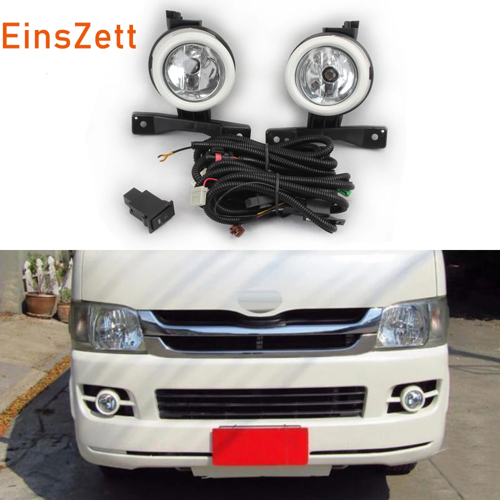 

1set Car Fog Light Assembly For Toyota Hiace 2009 2010 2011 Front Bumper Lamp Halogen Bulb Daytime Running Light with Wire