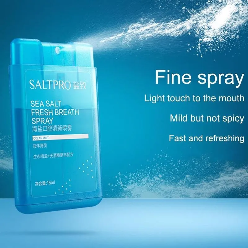 2021 Hot New Breath Freshener Spray Sea Salt Herbal Lemon Peach Oral