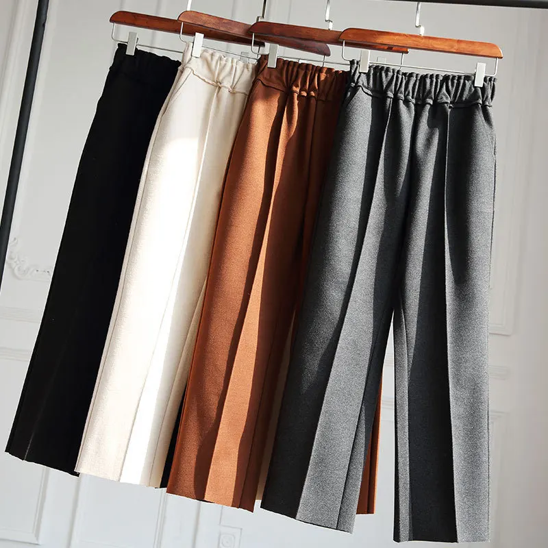 

Autumn Winter Woolen Harem Pants Women Fashion Casual High Waist Trousers Thickening Beige Black Ankle Pants Bottoms