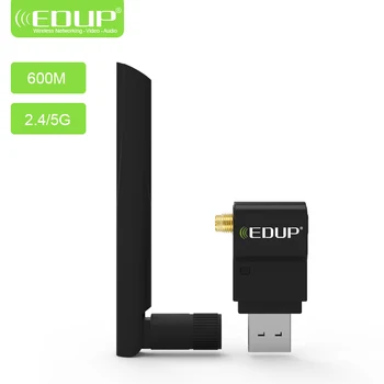 

EDUP USB Wireless WiFi Adapter USB Ethernet Adapter 802.11ac 600Mbps Dual Band 2.4/5Ghz WiFi Receiver for Windows Mac