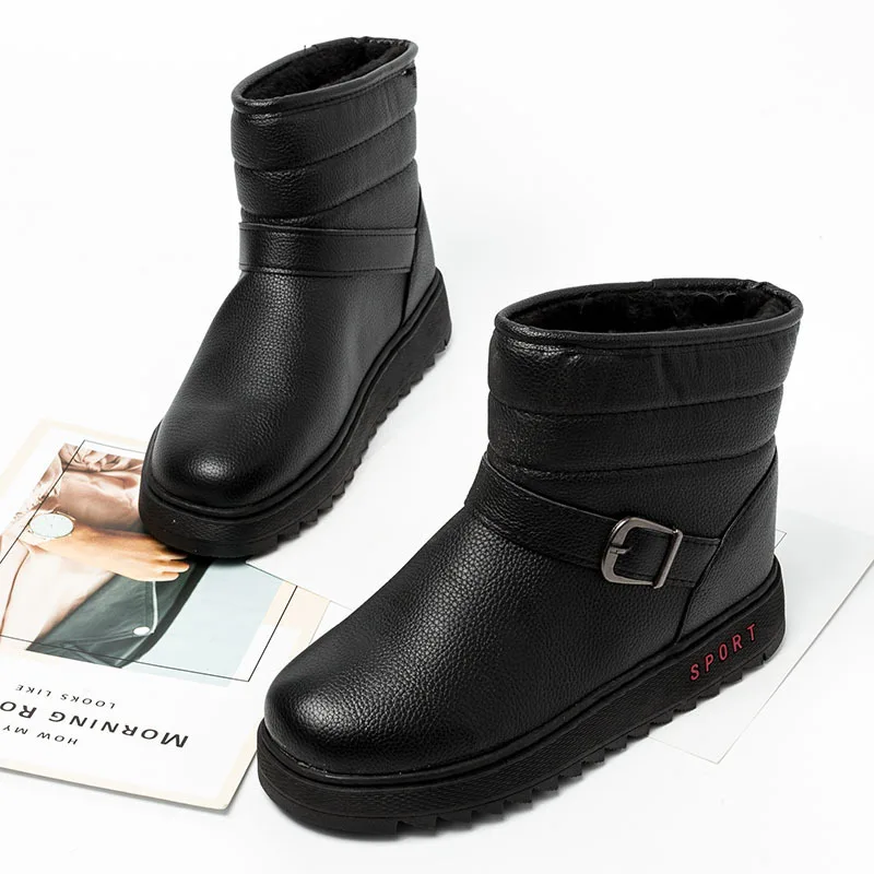 

2019 Winter New Style Men Casual Leather Boot Fashion Hight-top Martin Boots Anti-slip Warm Men And Women Couples Snow Boots