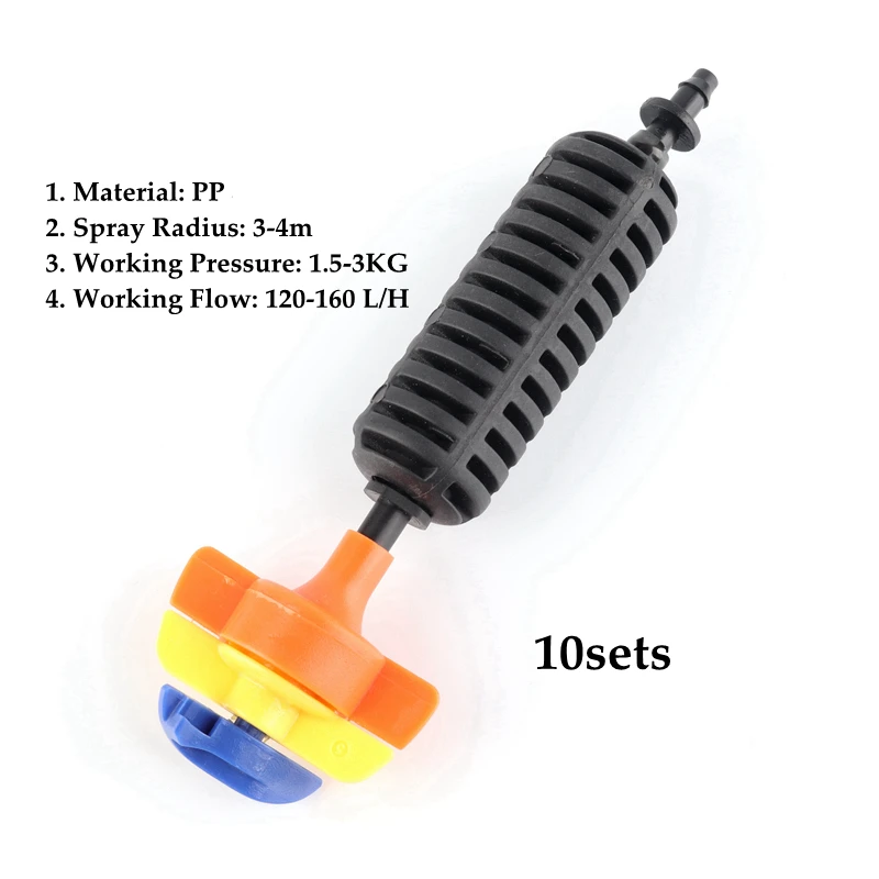 5-30sets Irrigation System Rotating sprinkler Kits In Home Garden 6mm Orange Sprayer Rotary Sprinkler Garden Irrigation