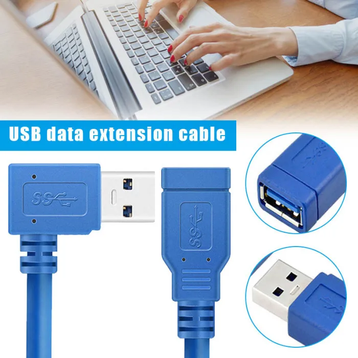 USB 3,0 Удлинительный кабель левый и правый угол A папа-мама линия 5 Гбит/с Высокая скорость VDX99