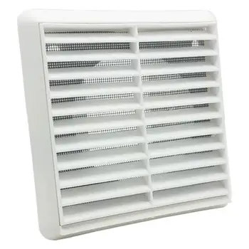 

1PC Air Vent Ventilation Grill Cover Wall Ceiling Mounted Vent Built-in Fly Screen Mesh for Bathroom Office Home (White, 100mm)