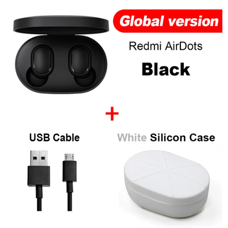 Xiaomi Redmi Airdots Xiaomi TWS беспроводные наушники Handsfree Голосовое управление Bluetooth 5,0 шумоподавление управление - Цвет: GB Cable White Case