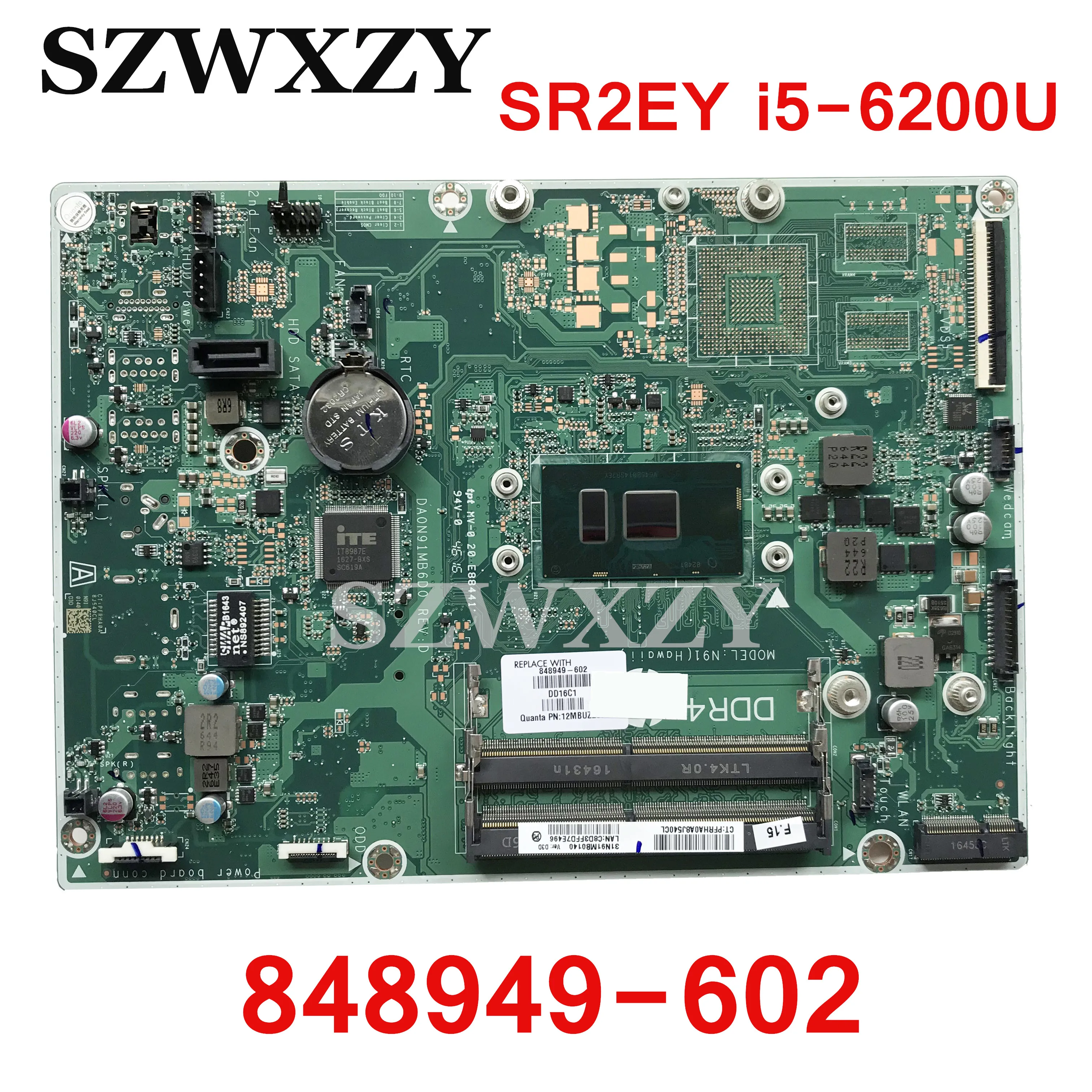 Высокое качество для hp 24-G материнская плата AIO 848949-602 DA0N92MB6D0 SR2EY i5-6200 Процессор DDR4