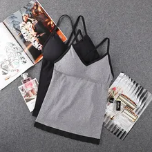 Женский сексуальный топ на бретельках, дышащие удобные топы для фитнеса для девочек, летнее нижнее белье с подкладкой