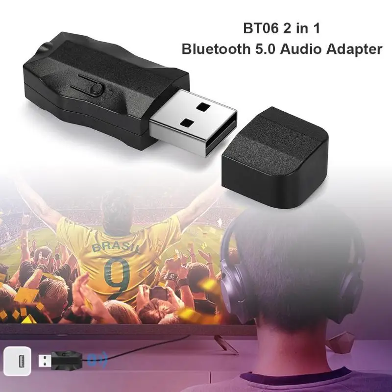 BT06 2 в 1 Bluetooth 5,0 музыкальный приемник беспроводной аудио адаптер для громкой связи стерео Беспроводная передача для iPhone iPad Android