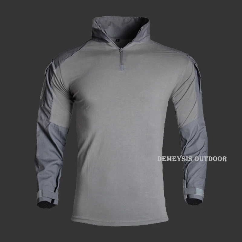 grey shirts Униформы MultiCam Тактический(рубашка и штаны) с Налокотники и наколенники налокотники страйкбол охотничьи армейские сапоги для женщин; Снайпер одежда - Цвет: grey shirts