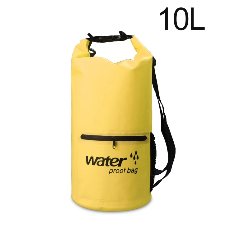 Yellow-10L ПВХ 5L 10L 20L Открытый водонепроницаемый мешок сухой мешок Плавательный рюкзак мешок хранения для путешествий рафтинг катание на лодках Каякинг рюкзаки - Цвет: Yellow-10L