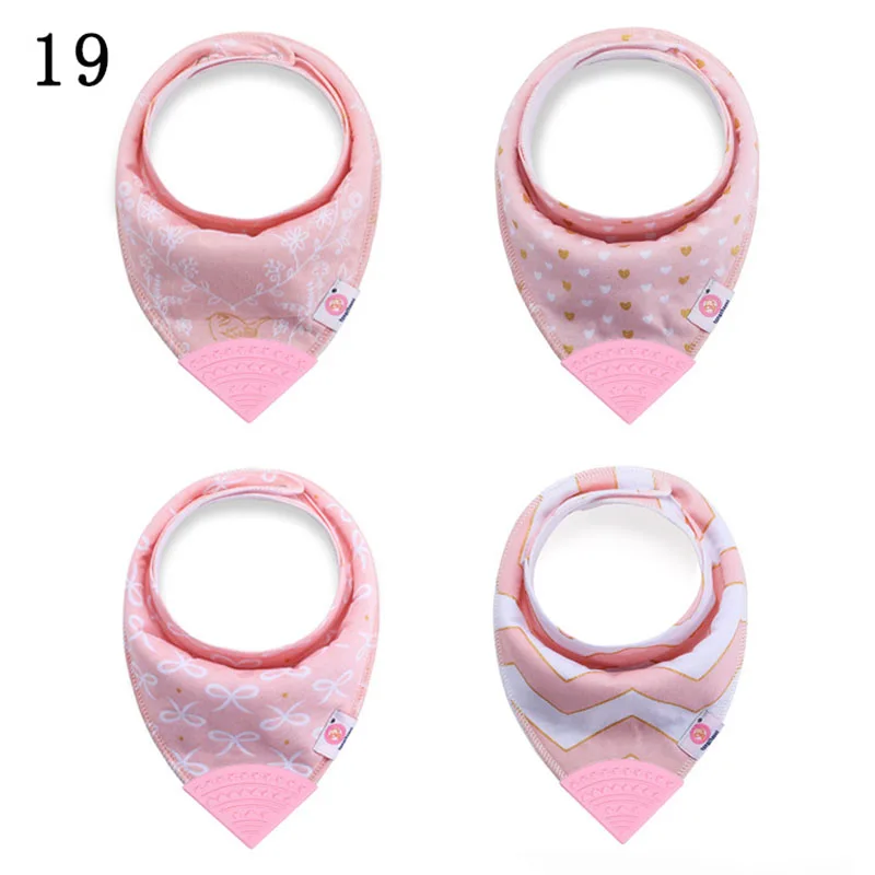 cute baby accessories Baby Bibs with Teether Baby Stuff Triangle Bib Silicone Baby Scarf Cotton Drooling Towel Burp Cloth Infant Feeding Towel baby essential 