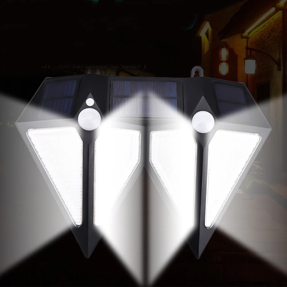 

Patio Energy Saving Decoration Garden PIR Motion Sensor Dual Head Led Diamond Security Yard Wall Light Waterproof Solar Powered