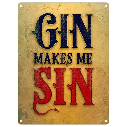 Многоцветный Gin Make Me Sin жестяная вывеска металлический знак металлический плакат металлический декор металлическая роспись Настенная Наклейка винтажная жестяная картина «металлические номерные знаки» Олово - Цвет: Многоцветный