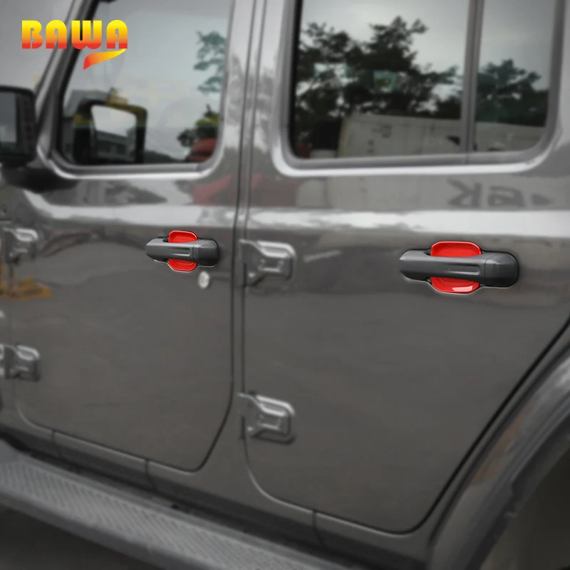 BAWA Стайлинг молдинги для Jeep Wrangler JL+ Автомобильная Передняя Задняя дверная ручка декоративная крышка для Jeep Wrangler JL