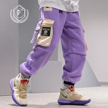 Мужские свободные шаровары для бега в стиле сафари, Golomise, флисовые плотные Лоскутные штаны длиной до щиколотки в стиле хип-хоп