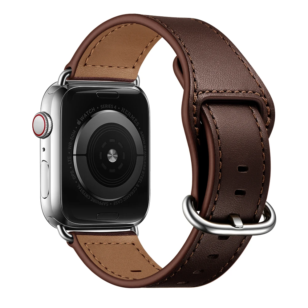 Для Apple Watch 5 4 3 2 1 38 мм 40 мм Ремешки для наручных часов ремень аксессуары для часов Apple Watch ремешок 38 мм - Цвет ремешка: Chocolate Brown