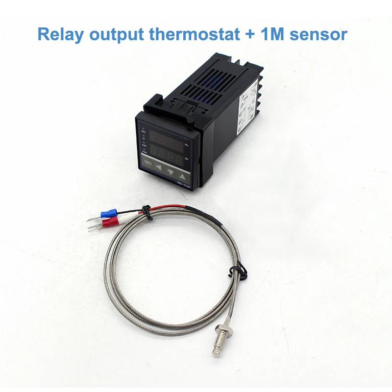 Цифровой PID контроллер температуры ManHua MEX-C100 REX C100 термостат+ 40DA SSR реле+ K термопара 1 м Зонд RKC - Цвет: C