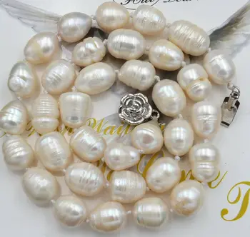 

BEAUTIFUL 10-11MM SOUTH SEA BAROQUE WHITE PEARL NECKLACE 18" AAA +