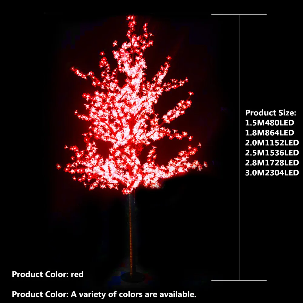 Светодиодный светильник в виде вишневого дерева 1,8 м, светодиодный светильник в виде дерева, ландшафтное наружное освещение для Рождества, свадьбы - Цвет: 2