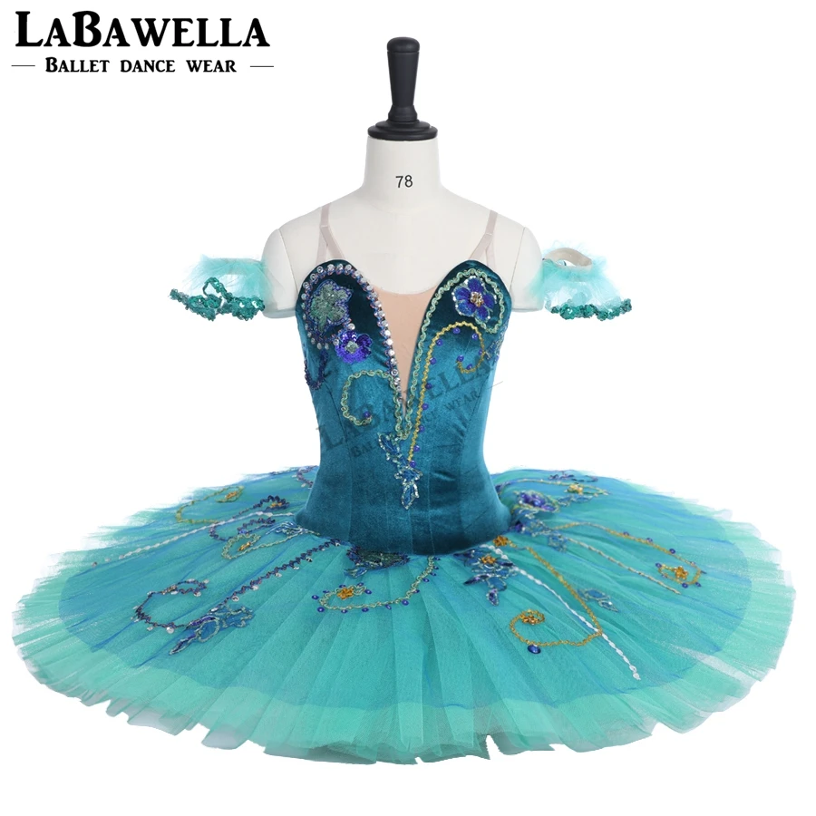 La Esmeralda Variation Professional Stage Costume Tutu Green Sleeping Beauty USA Ballet Comeptiton Girls Adult BT9038