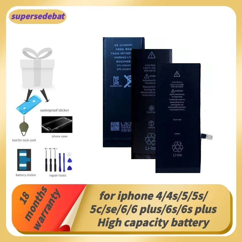 

Supersedeba 6s Battery Bateria for Iphone 6s Plus for Iphone 4 4s 5 5s 5c Se 6 6 Plus 6s Batteries Mobiele Telefoon Accessoires