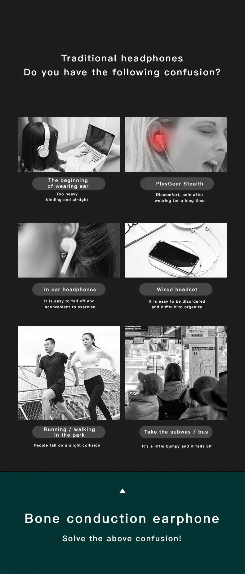 G100 Wireless Bluetooth Headphones Surround Sound Bone Conduction Earphones Waterproof Sport Noise Reduction Earbuds Earphone