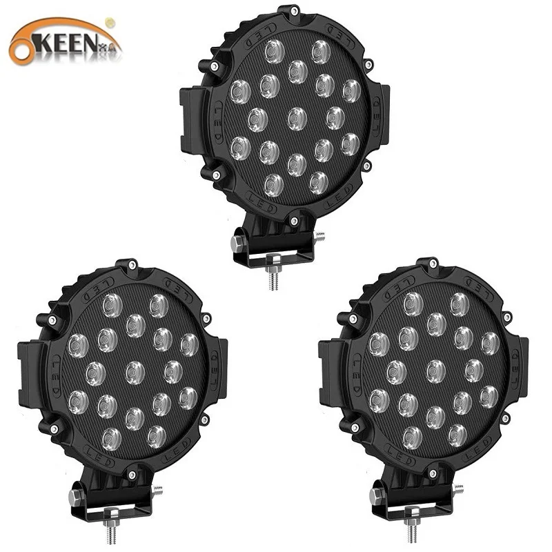 Black Shell OKEEN 3x Водонепроницаемый " 51 Вт Автомобильная точечная Светодиодная рабочая лампа луч белый светильник дальнего света для внедорожника UTE 12 В 24 в 4x4 4WD Лодка внедорожник Грузовик - Цвет: Black Shell