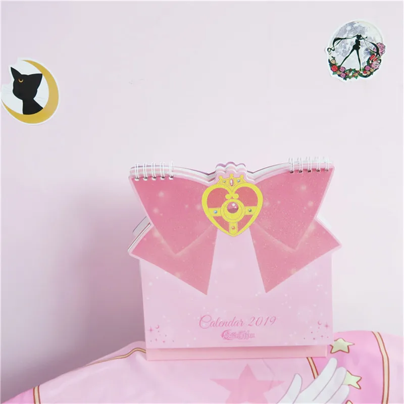Японский аниме Сейлор Мун Настольный календарь ежедневное расписание розовый планировщик Декор Косплей Подарки