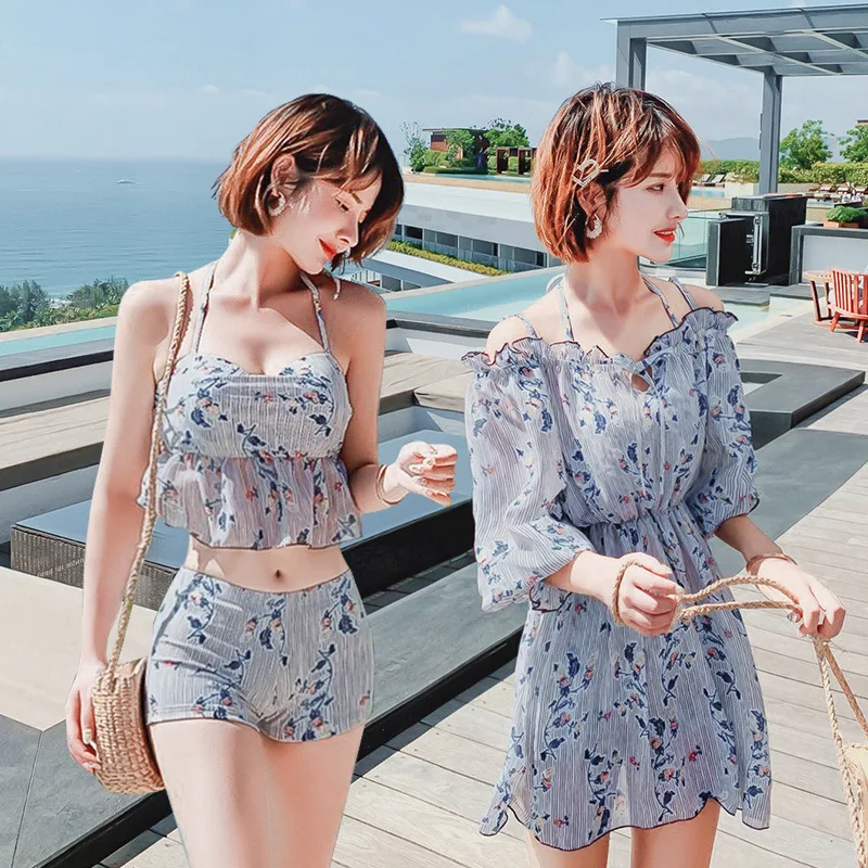 

Women Swimsuit Two Pieces Push Up Bikini Girl Push-Up Swimwear Separate Fairy Plastic Korean Ins Animal Polyester