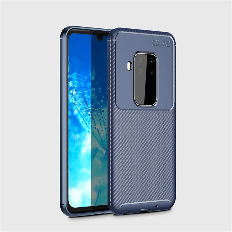 Корпус из углеродного волокна для Motorola One Zoom чехол Высокое качество Алмазная сетка Дизайн чехол для Motorola One зум One Pro задняя крышка - Цвет: Темно-синий