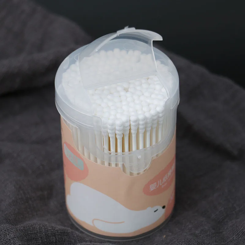 200pcs/Pack Cotton Swabs Cotton Paper Stick Baby Double Fine Head Disposable Cotton Ears Cleaning Health Care Tools