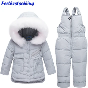 

Children's Clothing Set Duck Down Jacket for Girls Snow Wear Kids Coat + Pant 2pcs Winter Jacket for Boy Baby Parkas Suit 11.11
