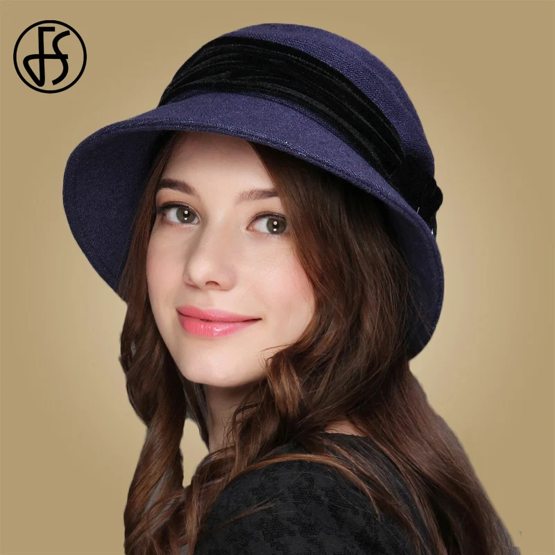 Женская шерстяная Панама FS винтажная теплая фетровая шляпа с широкими полями