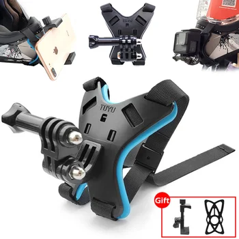 

Motorcycle Helmet Mount Bracket Fix Strap For iPhone Full Face Chin Stand With Phone Holder For GoPro Hero 8/7/6/5 Action Camera