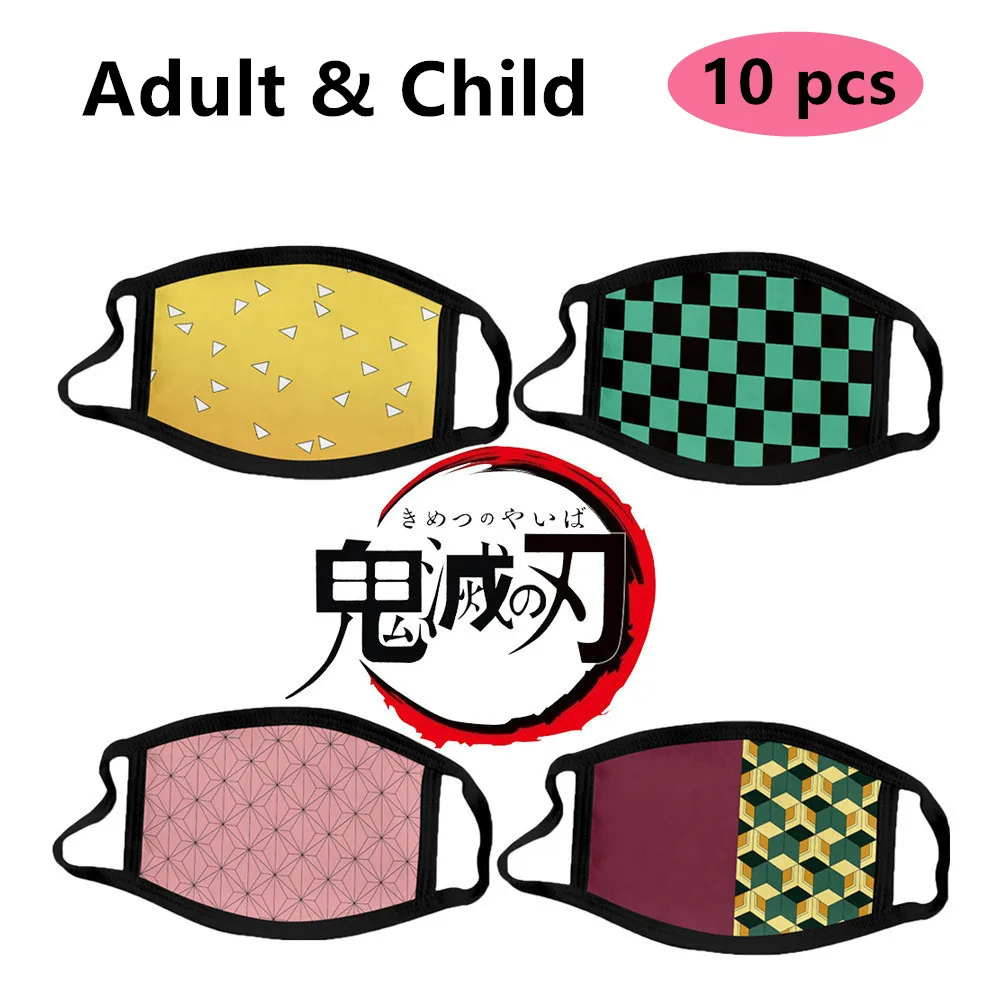 Kimetsu No Yaiba Demon PM2.5 Mask Slayer Kamado Tanjirou Nezuko Cosplay Mouth Anti Dust Filter Mouth-muffle Anime Adult/Kids | Аксессуары
