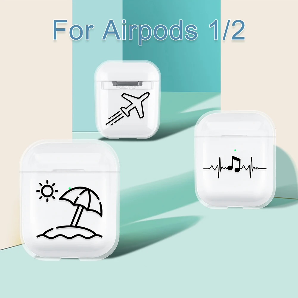 Прозрачный чехол для AirPods 2 Bluetooth наушники чехол для Air Pod 1 2 для AirPods Coque противоударный защитный чехол