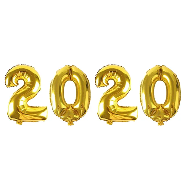 Золотая Новогодняя гирлянда, воздушные шары, блестящий новогодний баннер, рождественские украшения для домашнего декора - Цвет: 16inch 2020 balloons