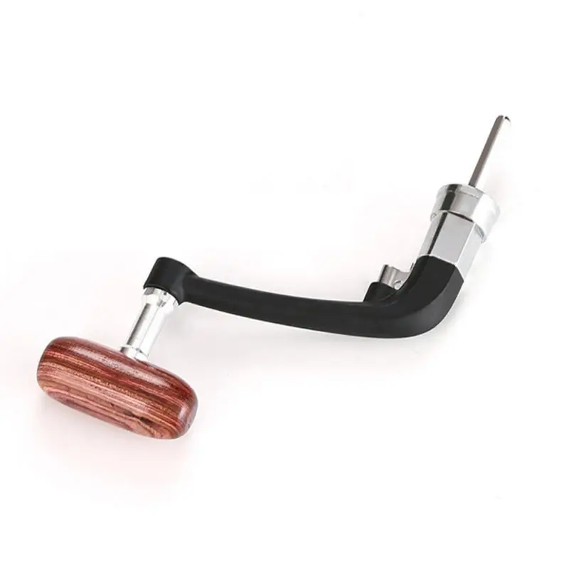 

Metal Spinning Fishing Reel Handle with Wood Knob+Free Screw Sea River Rock Lures Fishing Replace Tackle Parts