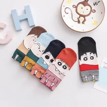 Harajuku/носки для девочек с героями мультфильмов Crayon Shin-Chan кавайные носки женские короткие носки милые женские носки с героями мультфильмов, Прямая поставка