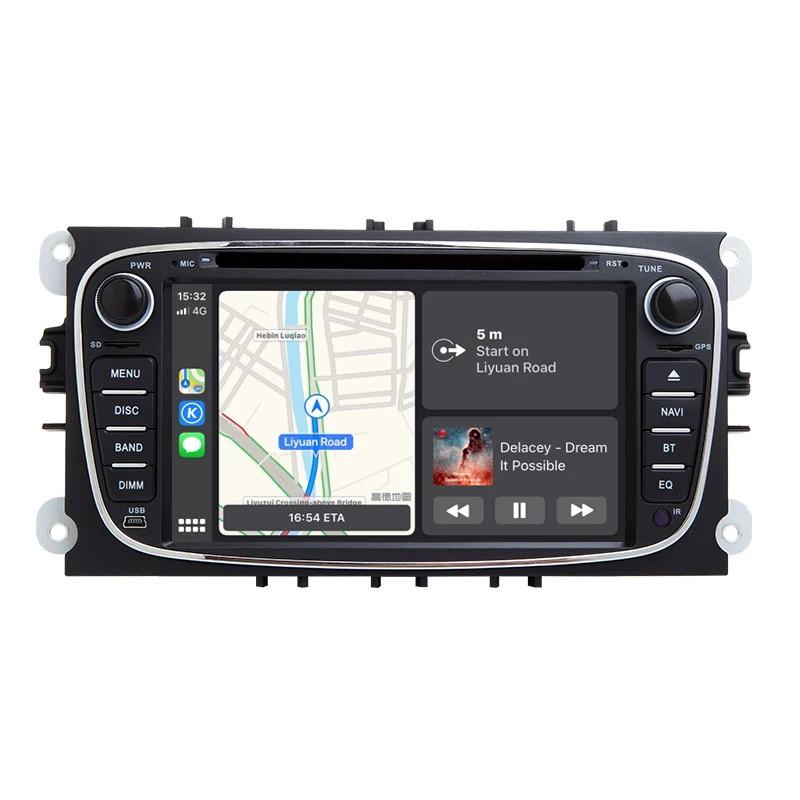 Система GPS навигации с CarPlay для Ford Focus 2 S/C Max Mondeo 4 Galaxy Kuga 9 0 2008 автомобильный