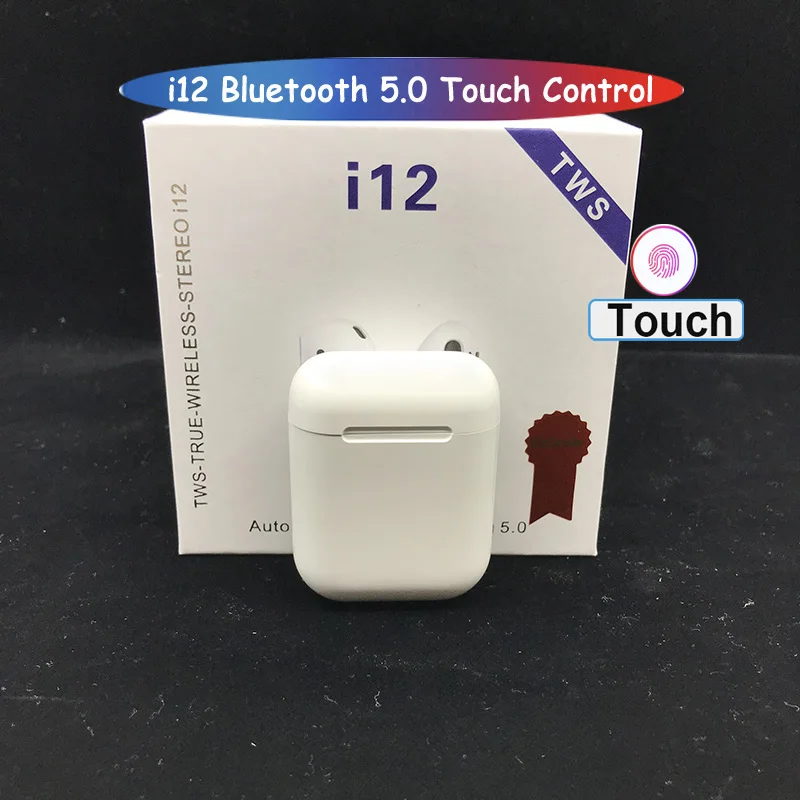 Беспроводные мини-наушники с сенсорным управлением i12 Tws, Bluetooth 5,0, наушники, Спортивная гарнитура с микрофоном, зарядная коробка для i20, i13, i14, для телефона