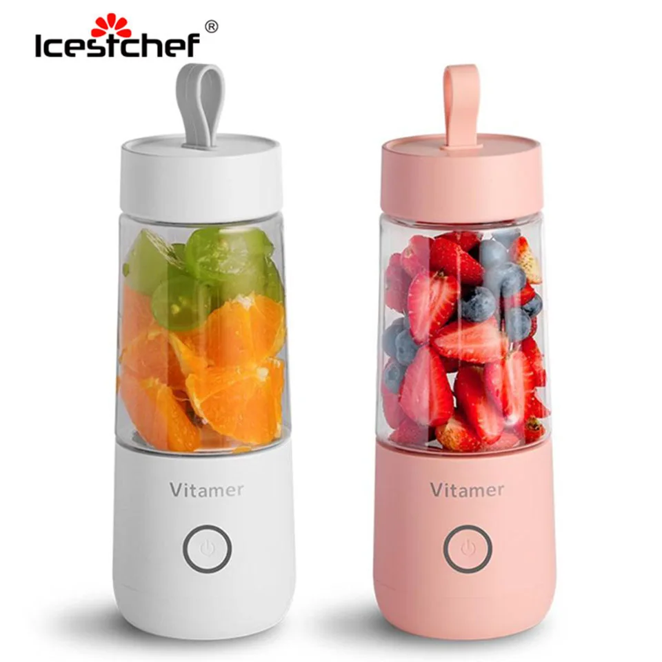ICESTCHEF Портативный USB электрическая соковыжималка для фруктов карманное устройство для производства блендер перемешивание перезаряжаемый Мини Портативный сок чашка воды