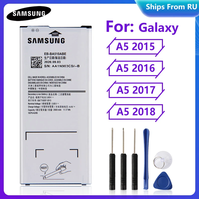 Begeleiden Afdeling Maak een sneeuwpop Original Battery EB BA510ABE EB BA510ABA for Samsung Galaxy A5 2015 A5 2016  EB BA520ABE A5 2017 SM A520F A5 2018 SM A510F A5100|original  battery|battery for samsung a5battery for samsung - AliExpress