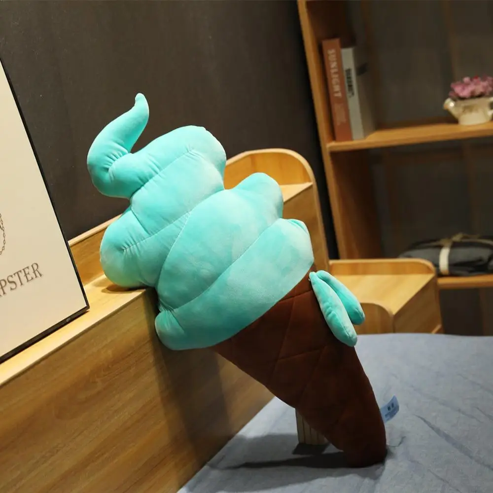 70cm Green 3D конусная подушка для мороженого, похожая на фруктовое мороженое, плюшевая подушка, пищевая подушка для сна - Цвет: 70cm Green