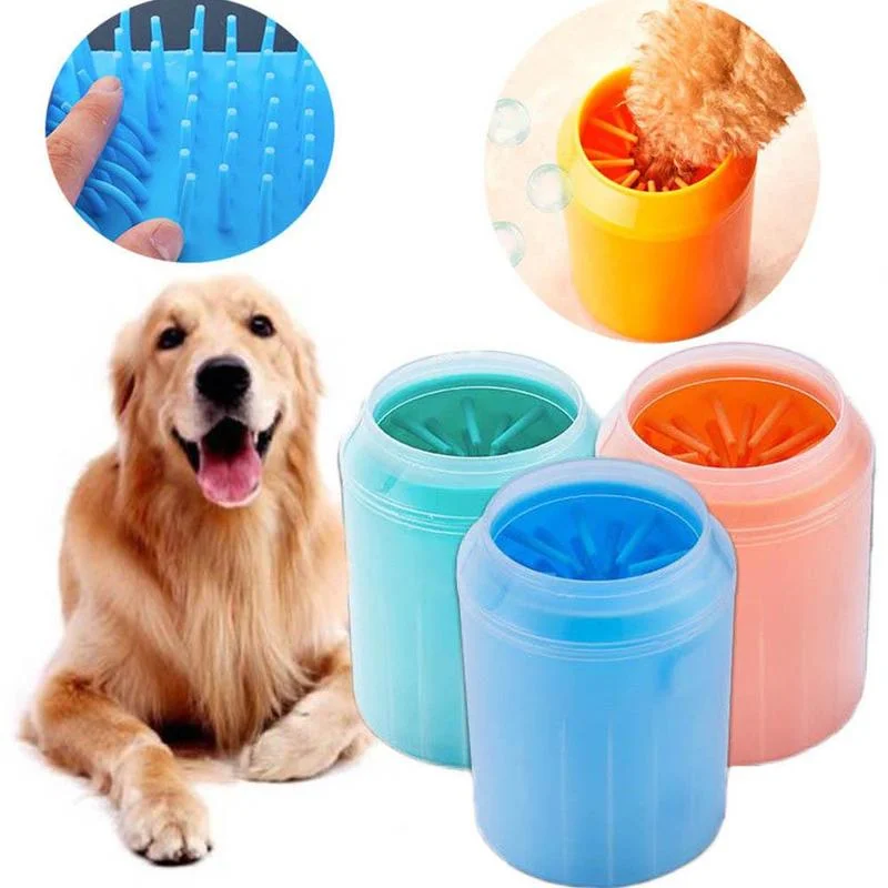 Portable Dog Paw Cleaner Cup Soft Silicone Combs Pet Foot Washer Bucket 360deg Cat Paw Clean Brush Quickly Wash Dirty Foot Tools