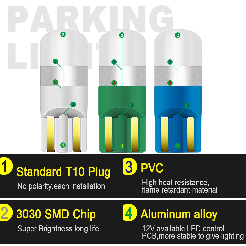 2 шт. светодиодные автомобильные лампы T10 парковка светильник для Nissan Qashqai Bluebird Teana Солнечный Tiida X-Trail Livina Lefiro W5W Габаритные огни 12В